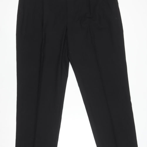 Marks and Spencer Men's Black Pleated Dress Pants 34W 31L Regular Fit