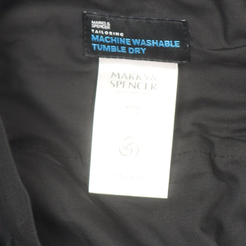 Marks and Spencer Men's Black Pleated Dress Pants 34W 31L Regular Fit