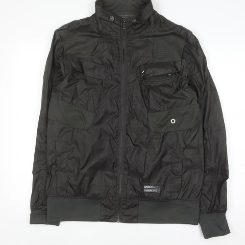 G-Star Men's Black Bomber Jacket L Polyamide Full Zip Urban Style