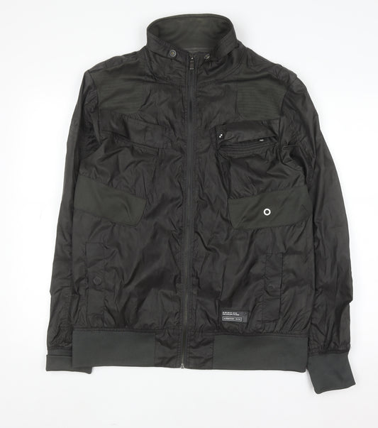 G-Star Men's Black Bomber Jacket L Polyamide Full Zip Urban Style