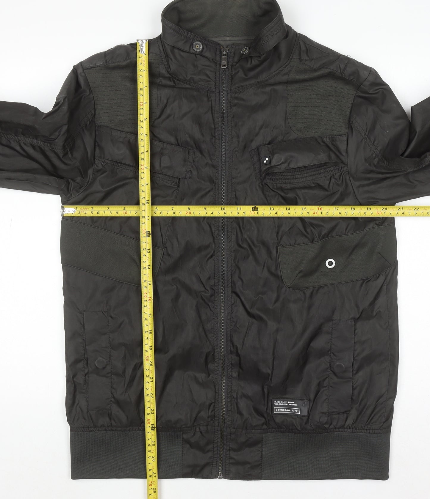 G-Star Men's Black Bomber Jacket L Polyamide Full Zip Urban Style