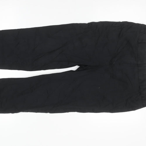 Marks and Spencer Women's Black Cotton Stretch Trousers Size 10