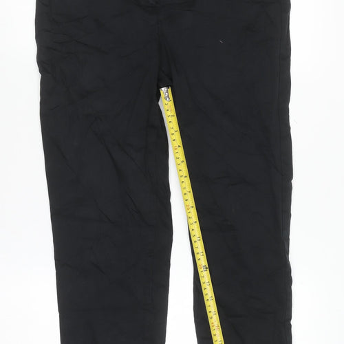 Marks and Spencer Women's Black Cotton Stretch Trousers Size 10