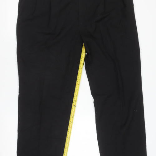 Marks and Spencer Men's Black 38x29 Crease Resistant Dress Pants