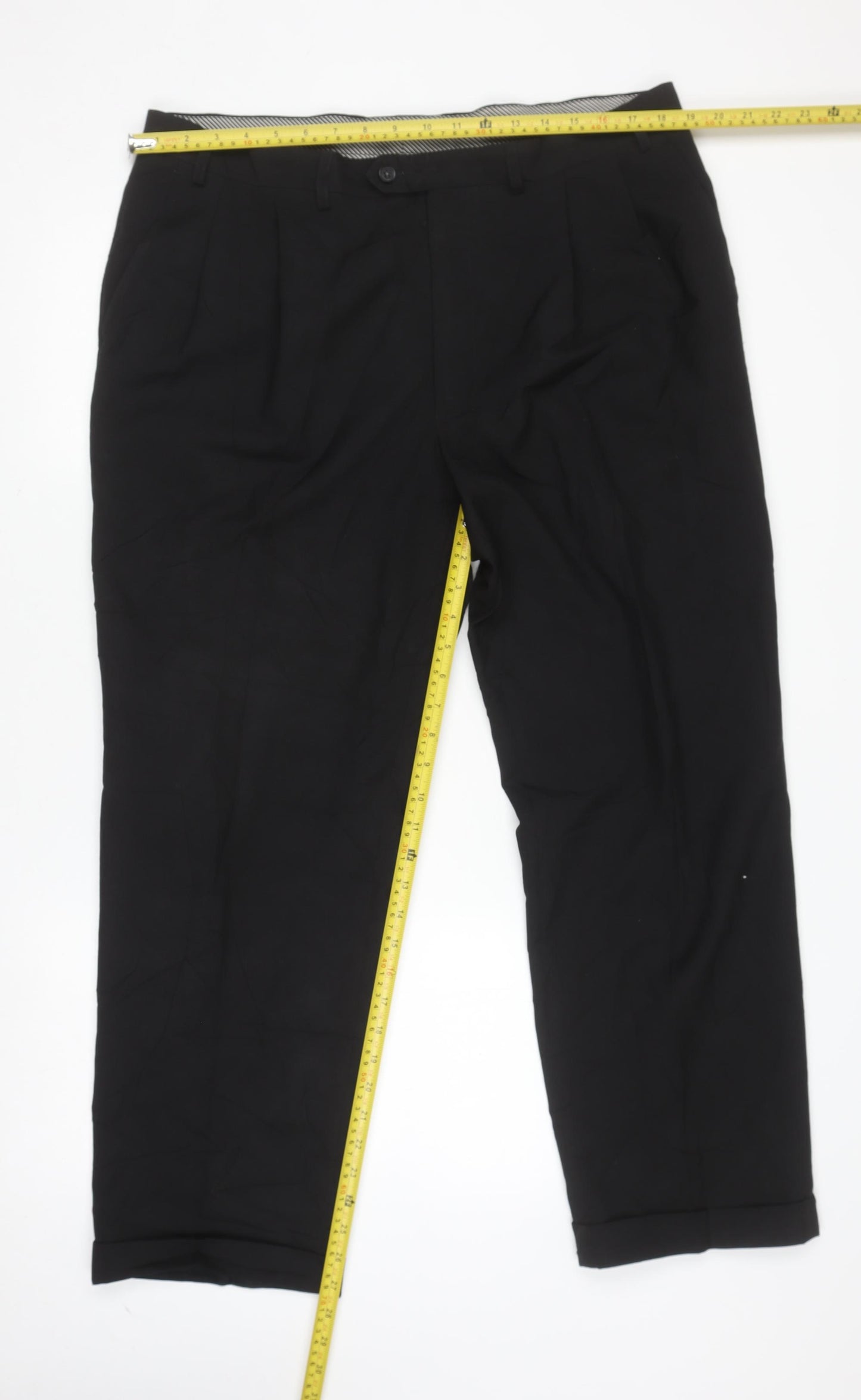 Marks and Spencer Men's Black 38x29 Crease Resistant Dress Pants