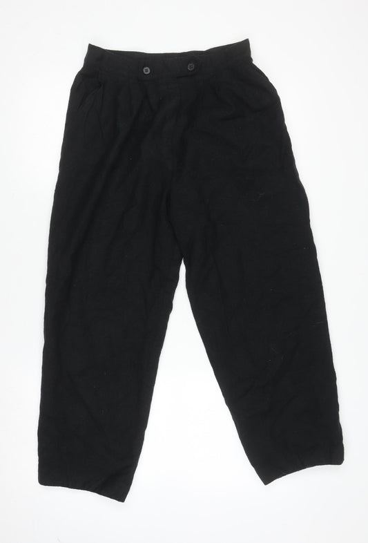 Mr. Jax Women’s Black Wool Pleated High Rise Trousers Size 12