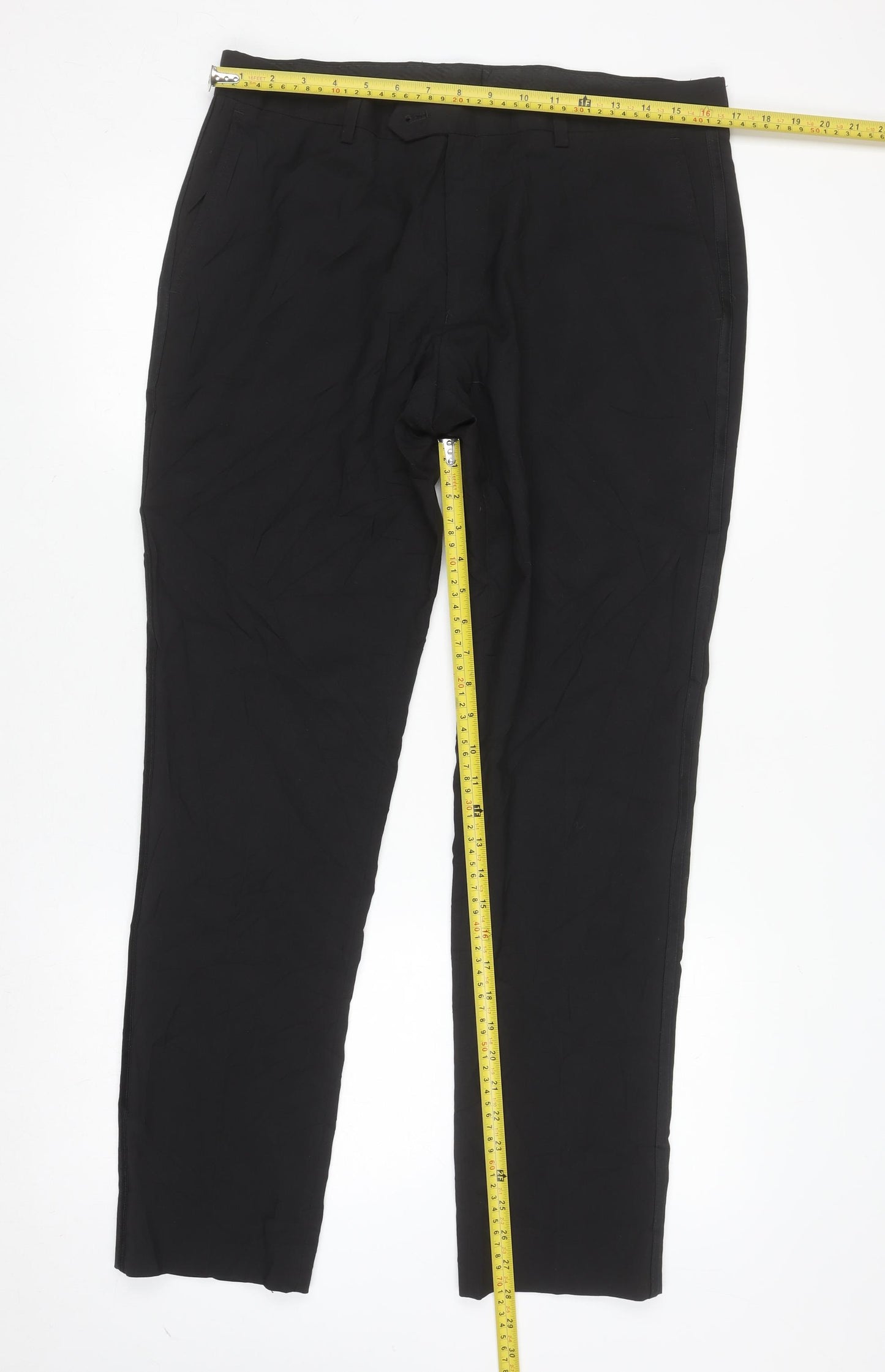 Next Men's Black Slim Fit Dress Trousers 34W 31L