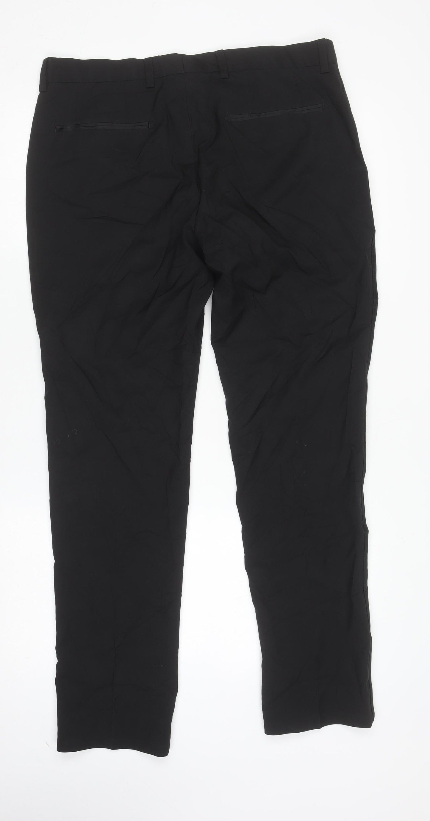 Next Men's Black Slim Fit Dress Trousers 34W 31L
