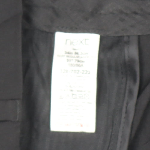 Next Men's Black Slim Fit Dress Trousers 34W 31L