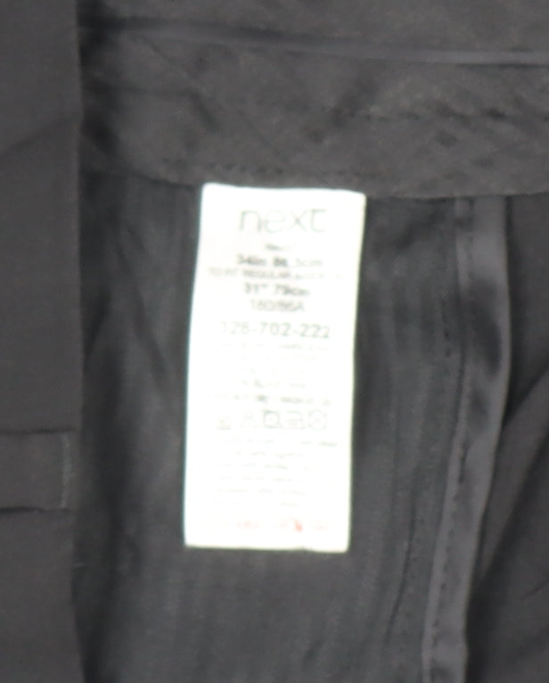 Next Men's Black Slim Fit Dress Trousers 34W 31L