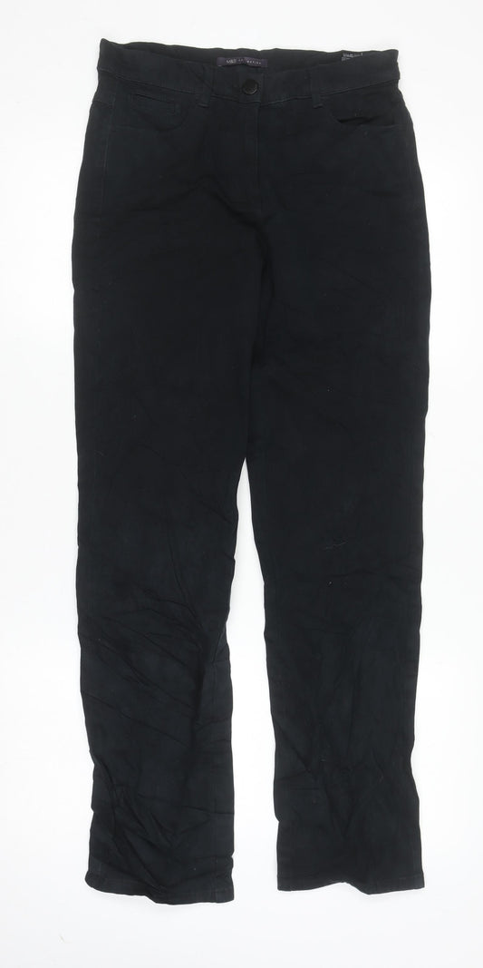 Marks and Spencer Women's Black Chino Trousers Size 8 Regular