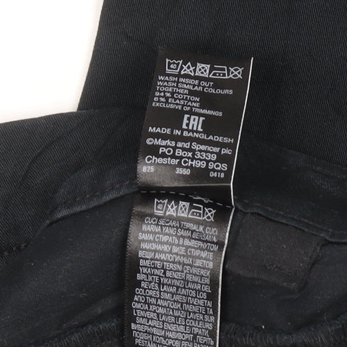 Marks and Spencer Women's Black Chino Trousers Size 8 Regular