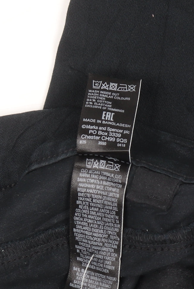 Marks and Spencer Women's Black Chino Trousers Size 8 Regular