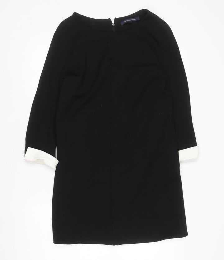 French Connection Women’s Black Shift Dress Size 8 3/4 Sleeve Workwear
