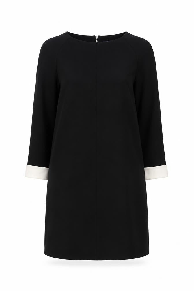 French Connection Women’s Black Shift Dress Size 8 3/4 Sleeve Workwear