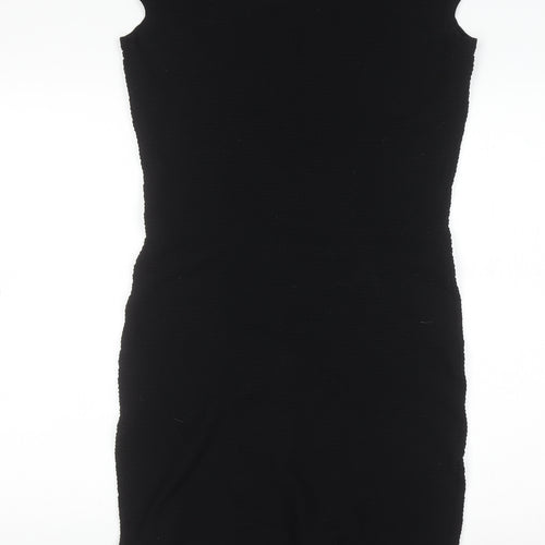 H&M Women Black Bodycon Knit Knee Length Dress Size M