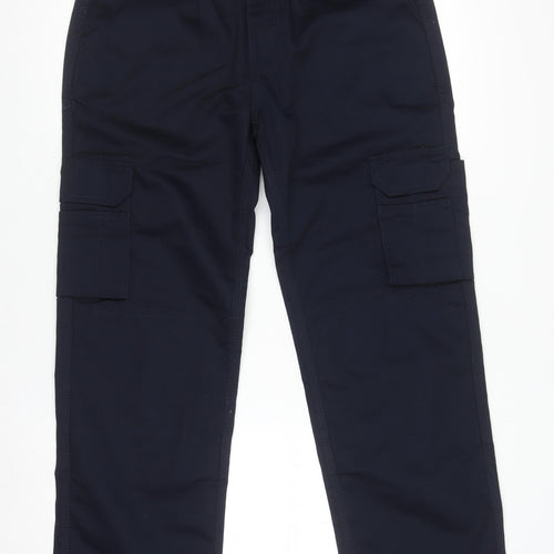 ORN Men's Navy Blue Cargo Work Trousers 32T Regular Fit
