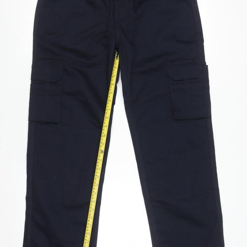 ORN Men's Navy Blue Cargo Work Trousers 32T Regular Fit