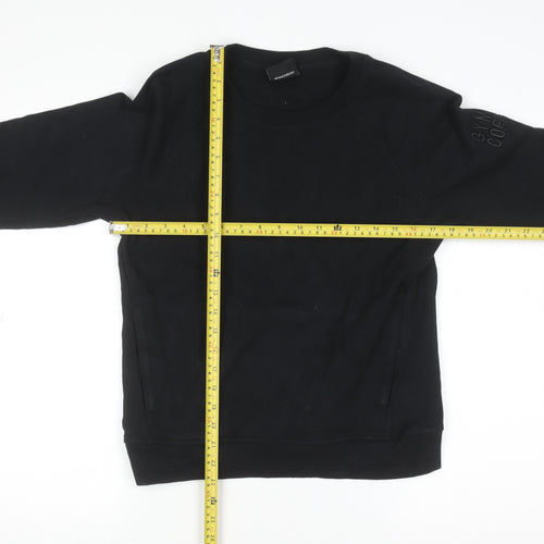 Gym+Coffee Women's Black Small Pullover Sweatshirt Cotton Blend