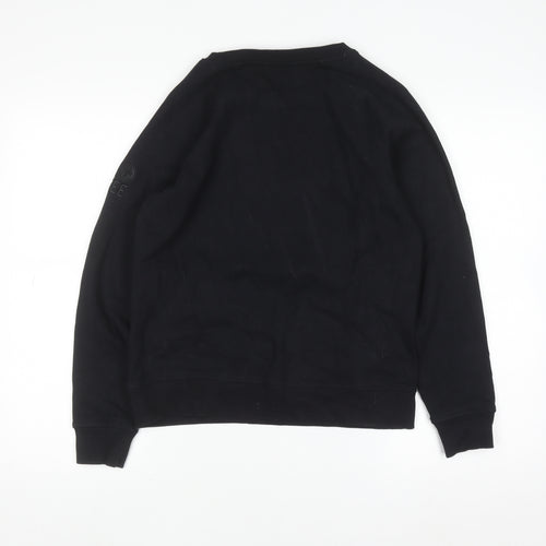Gym+Coffee Women's Black Small Pullover Sweatshirt Cotton Blend