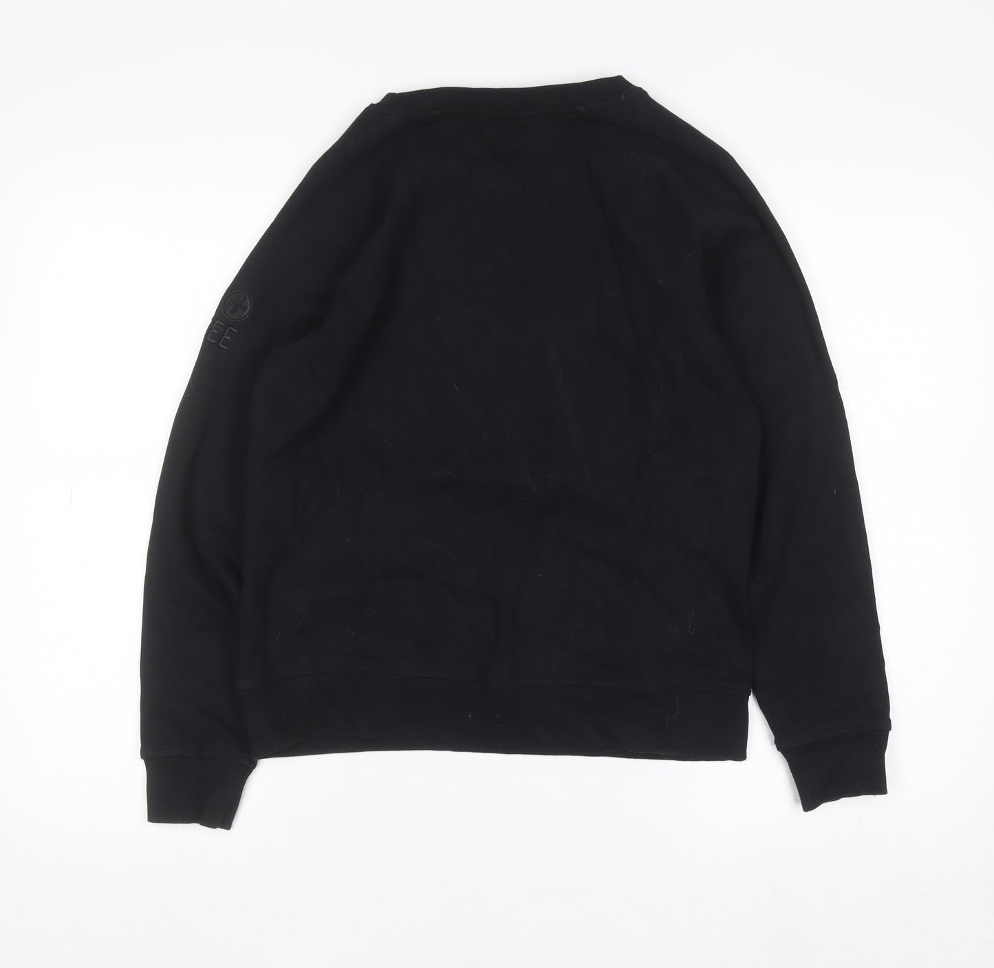 Gym+Coffee Women's Black Small Pullover Sweatshirt Cotton Blend