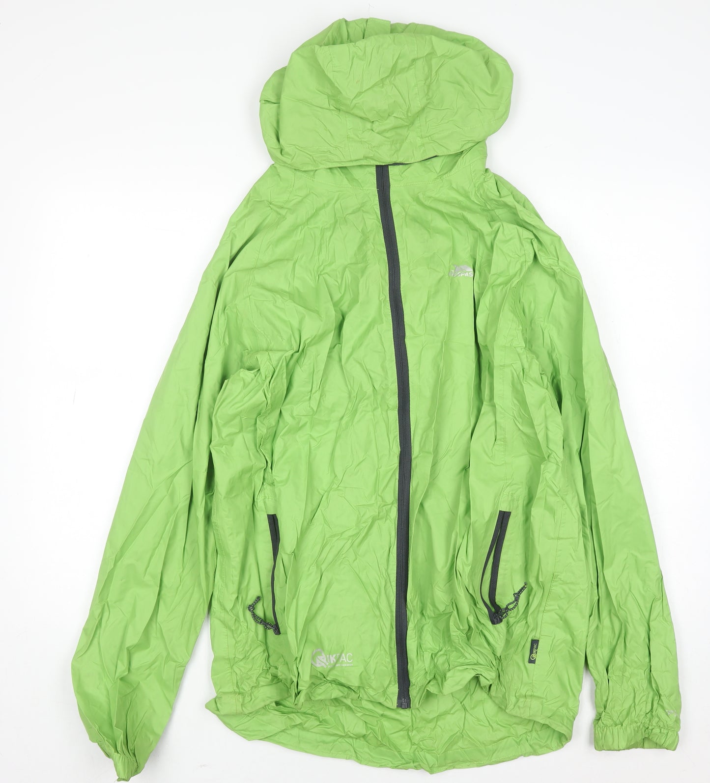 Trespass Men’s Green L Waterproof Windproof Hooded Rain Coat