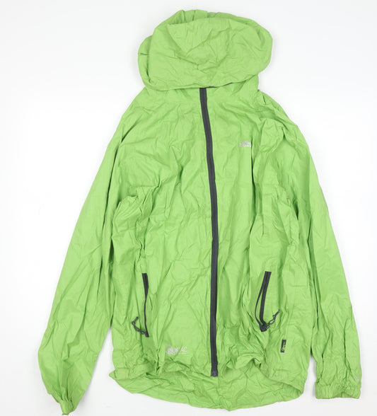 Trespass Men’s Green L Waterproof Windproof Hooded Rain Coat