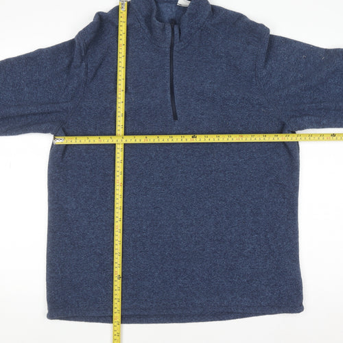Decathlon Mens Blue 1/4 Zip Fleece Sweatshirt L Regular Fit