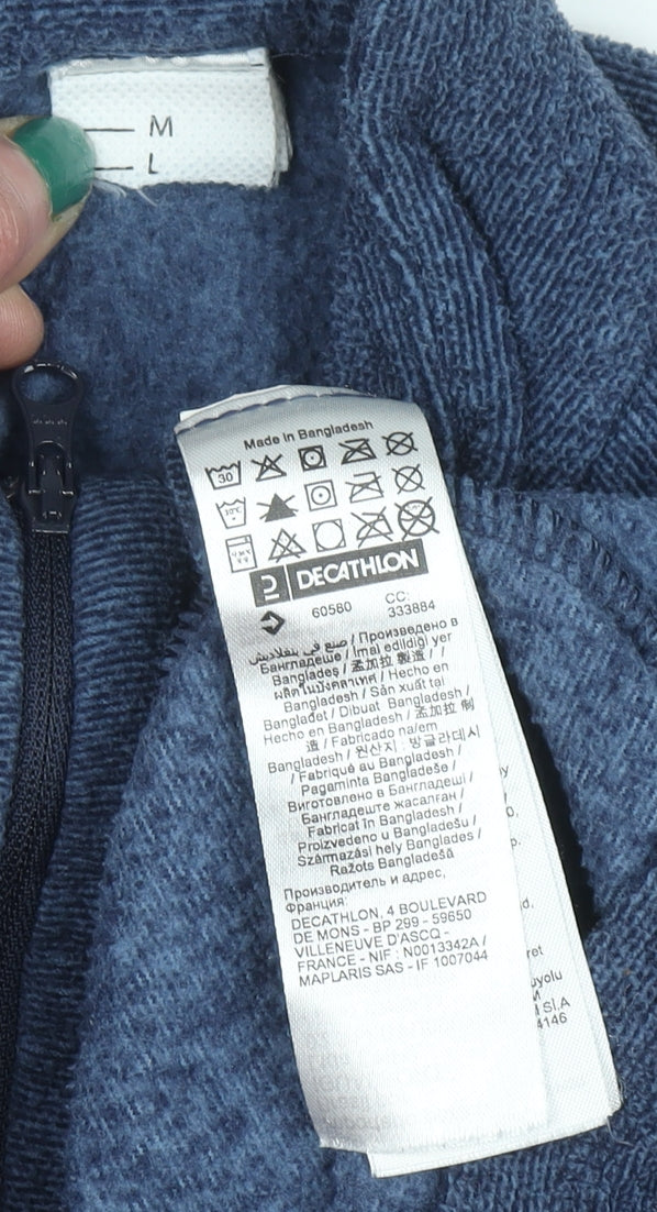 Decathlon Mens Blue 1/4 Zip Fleece Sweatshirt L Regular Fit
