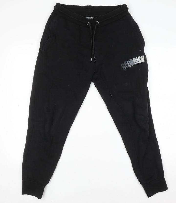 Hoodrich Men's Black Jogger Sweatpants S Regular Fit Fleece Drawstring
