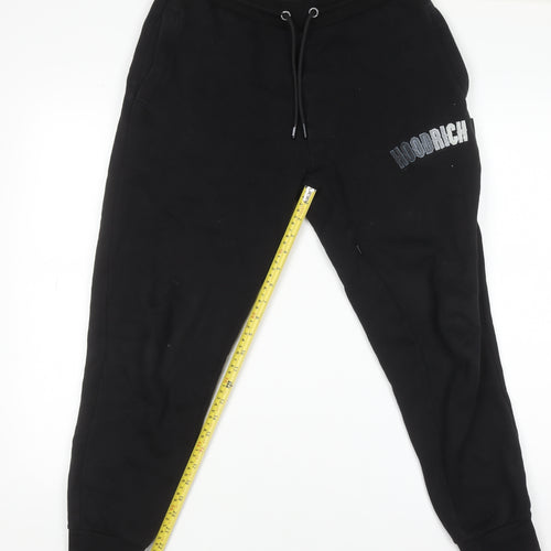 Hoodrich Men's Black Jogger Sweatpants S Regular Fit Fleece Drawstring