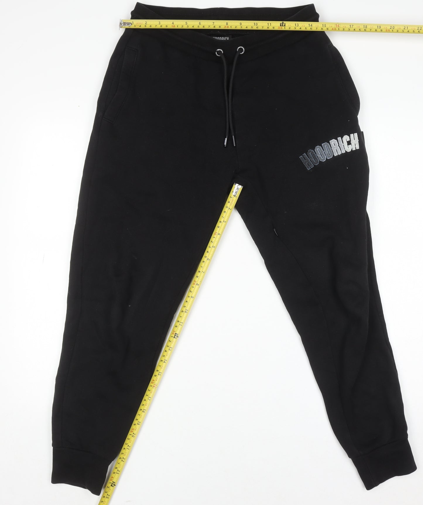 Hoodrich Men's Black Jogger Sweatpants S Regular Fit Fleece Drawstring