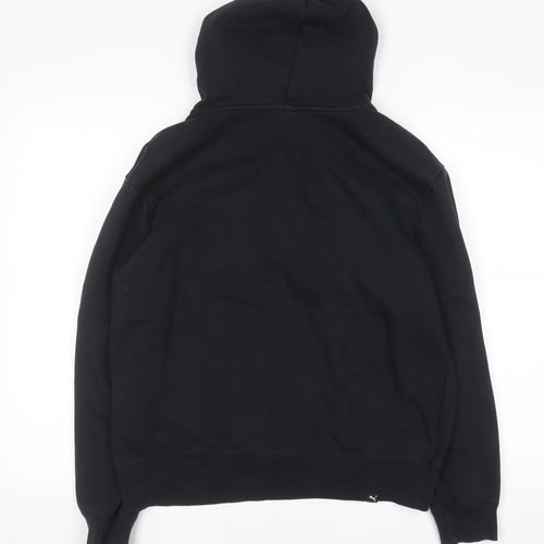 Puma Men's Black Pullover Hoodie M Logo Fleece Sweatshirt