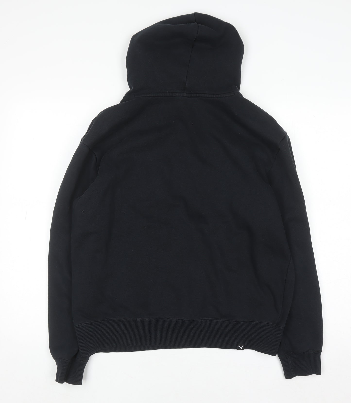 Puma Men's Black Pullover Hoodie M Logo Fleece Sweatshirt