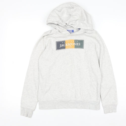 Jack & Jones Boys Grey Pullover Hoodie 12 Years Cotton Blend