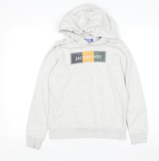 Jack & Jones Boys Grey Pullover Hoodie 12 Years Cotton Blend