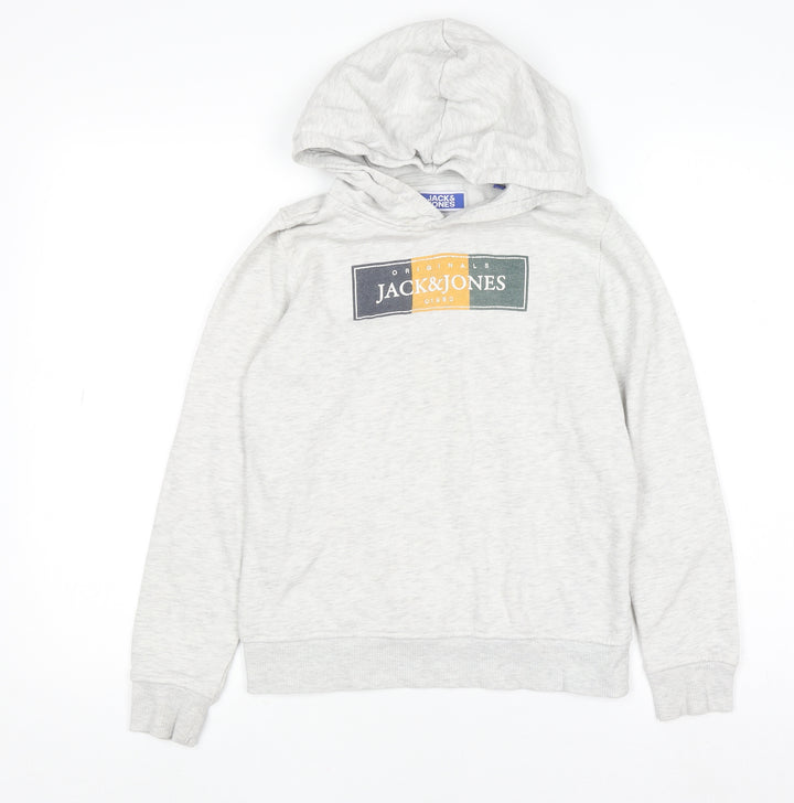 Jack & Jones Boys Grey Pullover Hoodie 12 Years Cotton Blend