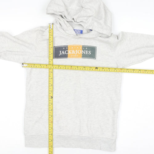Jack & Jones Boys Grey Pullover Hoodie 12 Years Cotton Blend