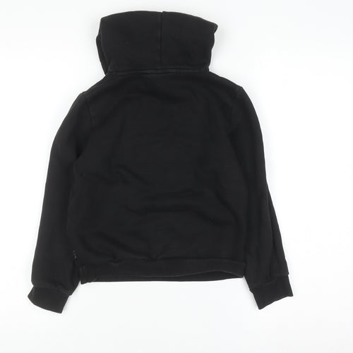 Puma Boys Black Pullover Hoodie 9-10 Years Cotton Blend Logo Print