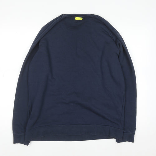 Replay Men's Blue XL Pullover Sweatshirt Crew Neck Logo Fleece