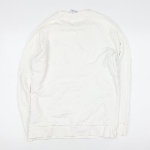 adidas Men’s White Crew Neck Pullover Sweatshirt Size S Regular Fit