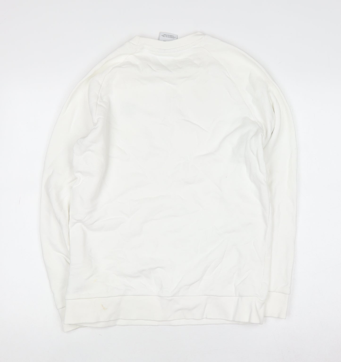 adidas Men’s White Crew Neck Pullover Sweatshirt Size S Regular Fit