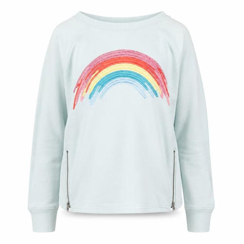 GAP Kids Girls Blue Rainbow Sweatshirt XL 12-13 Years Cotton Blend Zip Detail