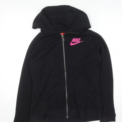 Nike Teens Black Full Zip Hoodie XL 13-15Y Cotton Blend Sportswear
