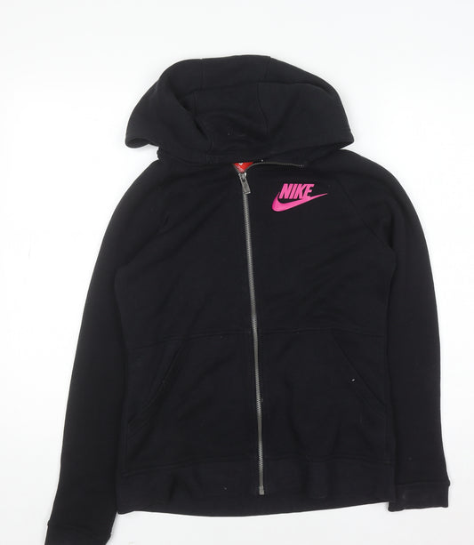 Nike Teens Black Full Zip Hoodie XL 13-15Y Cotton Blend Sportswear