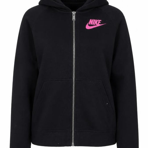 Nike Teens Black Full Zip Hoodie XL 13-15Y Cotton Blend Sportswear