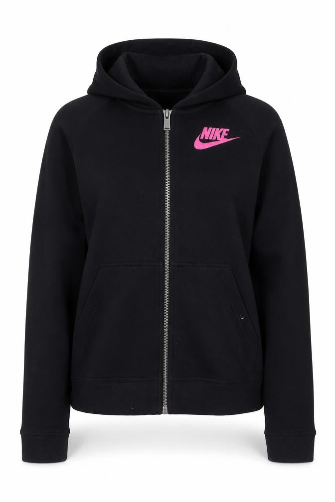 Nike Teens Black Full Zip Hoodie XL 13-15Y Cotton Blend Sportswear