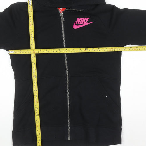 Nike Teens Black Full Zip Hoodie XL 13-15Y Cotton Blend Sportswear