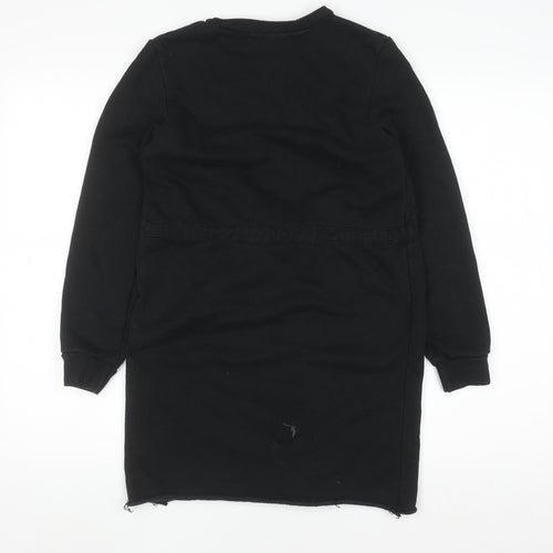 PrettyLittleThing Women Black Size 6 Long Sleeve T-Shirt Dress