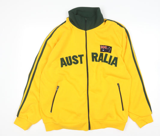 Austwin Men's Yellow Full Zip Sports Sweatshirt XL
